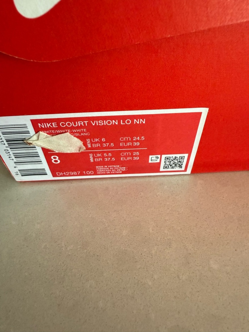 Nike Court Vision White Low-Top Sneakers - Picture 7 of 7